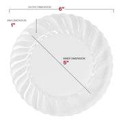 6-inch clear plastic pastry plates with a flared design, lightweight and disposable