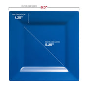 6.5-inch square appetizer plate in midnight blue, perfect for presenting starters or desserts with elegance