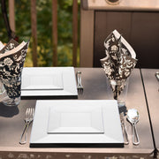 6.5" clear plastic plates were used for cake slices at a clean, modern dessert bar.