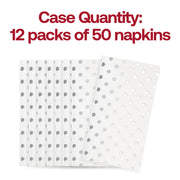 600-count case of white and silver paper napkins, great for large events