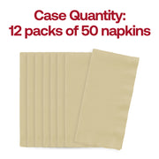 600-count pack of disposable ivory paper napkins, 16 x 16 inches, perfect for parties, catering, or casual dining.