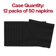 600-pack black velvet cocktail napkins, disposable and absorbent, 10 x 10 inches when unfolded