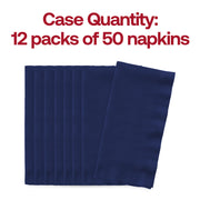 600-pack of disposable purple dinner napkins made of quality paper, unfolded to 16 x 16 inches, ideal for events.