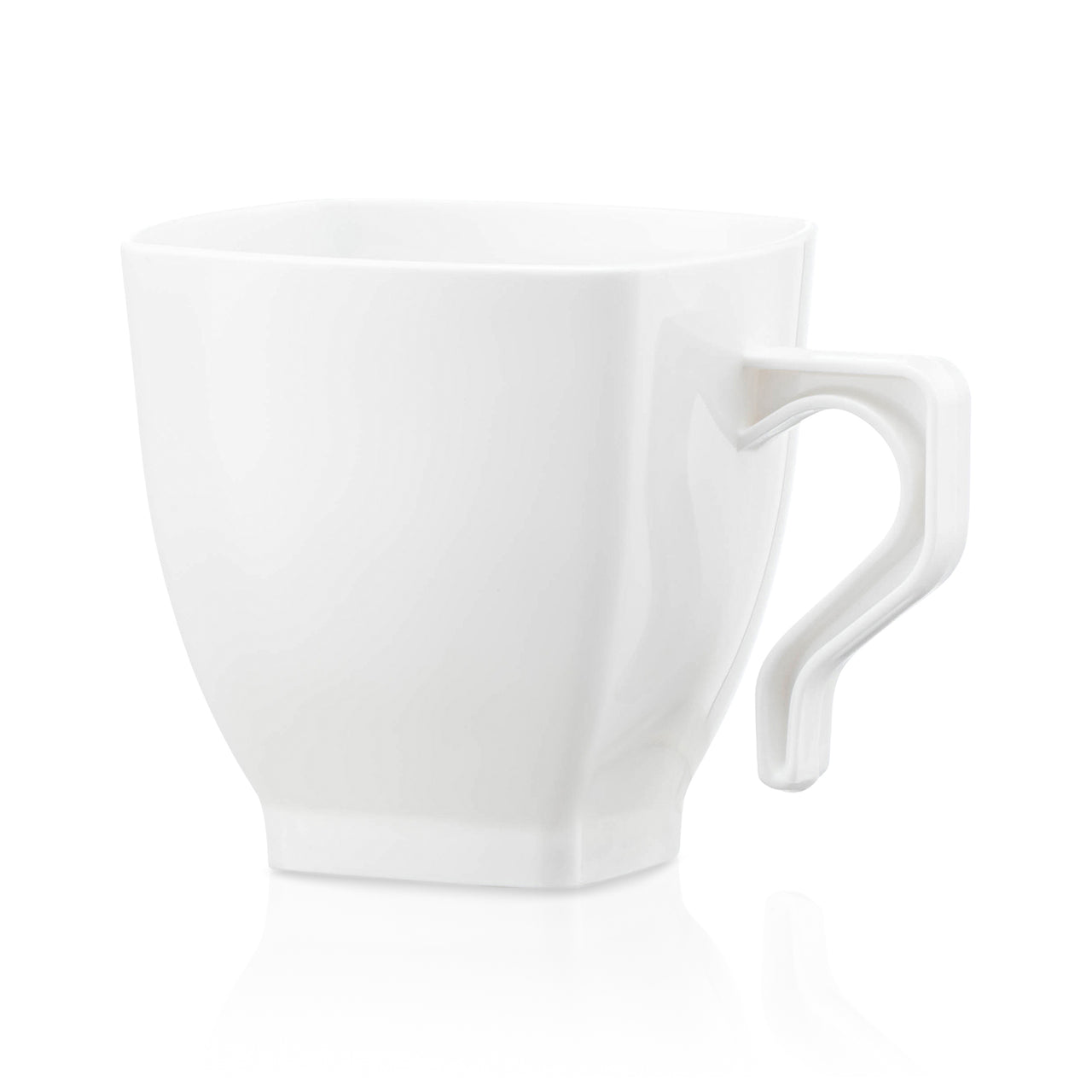 8 oz. White Square Plastic Coffee Mugs