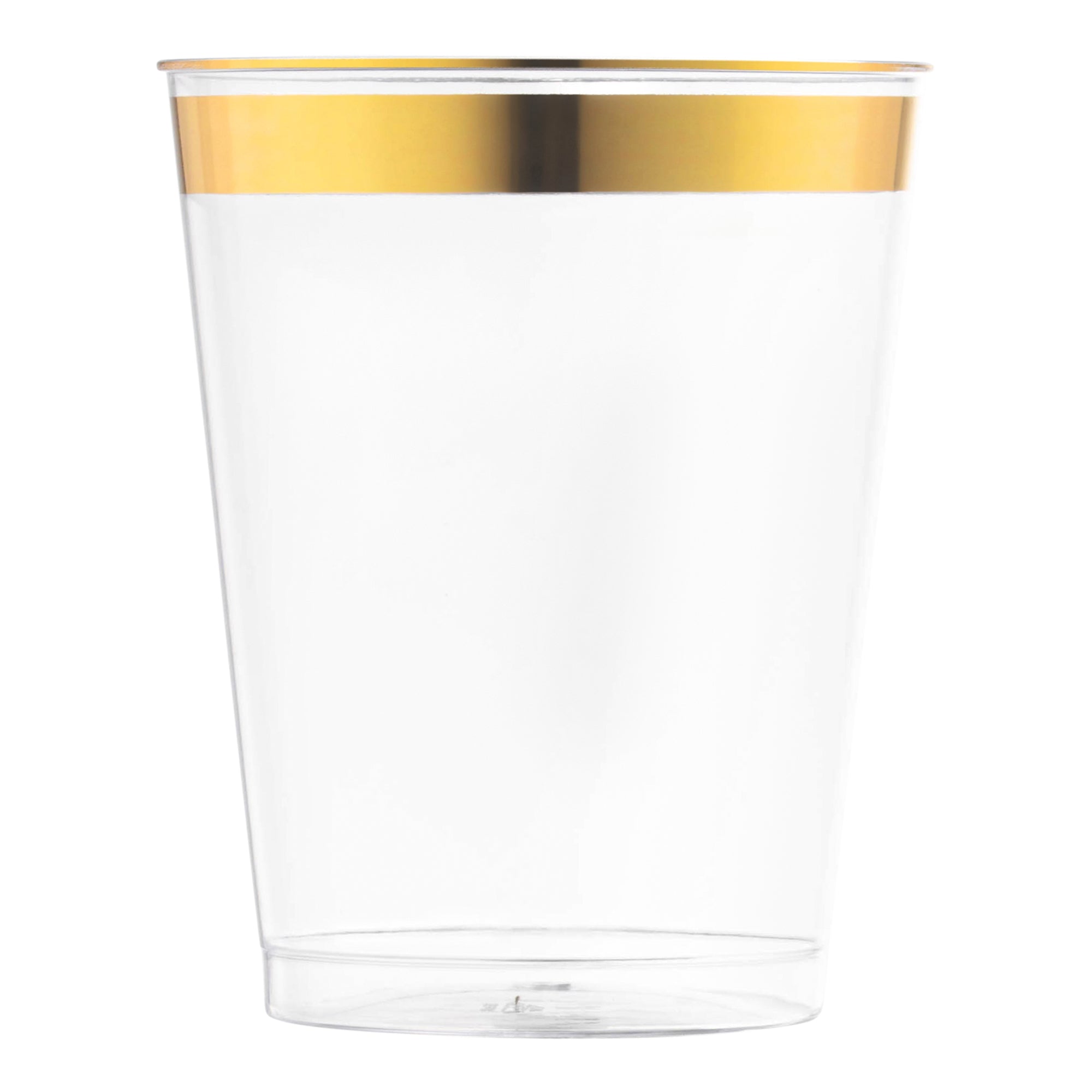 Plastic Tumbler - Clear Gold Round Tumblers | Smarty Had A Party