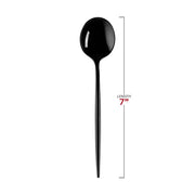 7-inch black Moderno plastic dessert spoons, disposable, pack of 480