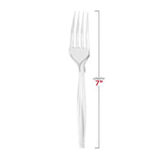 7-inch disposable plastic forks, clear and sturdy, great for meals, snacks, and takeout
