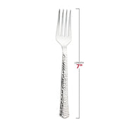 7-inch hammered-style silver plastic forks, disposable, 1000-pack – Modern and elegant forks with a hammered texture, perfect for large gatherings.