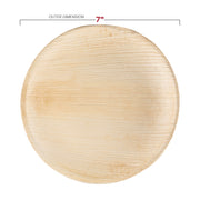 7-inch round palm leaf appetizer plate, perfect for serving small bites or appetizers in an eco-friendly style