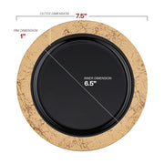 7.5-inch appetizer plate with a beautiful gold marble rim, perfect for serving appetizers, desserts, or small portions