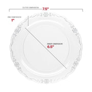 7.5-inch clear appetizer plate with a silver vintage rim, perfect for small bites