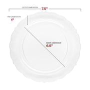 7.5-inch clear plastic appetizer plate, ideal for starters and finger foods with a vintage flair