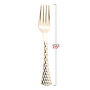 7.5-inch gold plastic forks, sturdy and stylish, ideal for formal dinners and celebrations