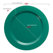 7.5-inch green plastic salad plates, round design, lightweight and disposable