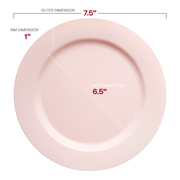 7.5-inch matte pink plastic salad and appetizer plates, round and disposable, perfect for parties