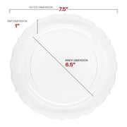 7.5-inch round appetizer plates with a vintage aesthetic, disposable and crafted from sturdy plastic