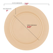 7.5-inch round disposable appetizer plates in matte bright yellow plastic