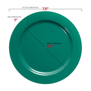 7.5-inch round disposable plastic appetizer plate in solid green