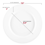 7.5-inch round disposable plastic plates in matte milk white, perfect for appetizers or salads