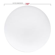 7.5-inch solid white appetizer plates, round disposable plastic design with smooth edges, pack of 120