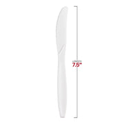 7.5-inch white plastic disposable knives, strong and convenient, case of 1,000 for large gatherings