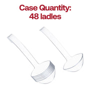 8-inch clear plastic serving ladle with deep bowl, designed for easy scooping and portioning