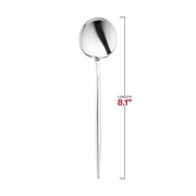 8.1" shiny silver plastic dinner spoons, case of 300, great for soups, desserts, cereal, and catering events