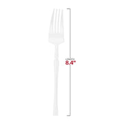8.4-inch disposable shiny white Moderno plastic dinner forks, hassle-free and perfect for stress-free hosting, pack of 240