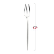 8.4" disposable dinner forks, 300-pack, featuring a high-end metallic finish for an elegant, real-silver appearance