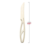 8.5" gold plastic steak knives with a refined look, adding sophistication to any table setting