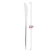 8.8-inch shiny silver disposable plastic dinner knives, sleek Moderno design, sharp and efficient for dining