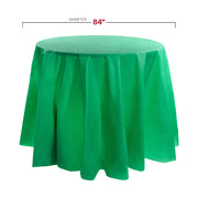 84-inch hunter green disposable plastic tablecloths with round shape, perfect for parties and catered events, case of 96.