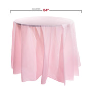 84-inch pink disposable plastic tablecloths with round shape, great for celebrations and large events, case of 96.