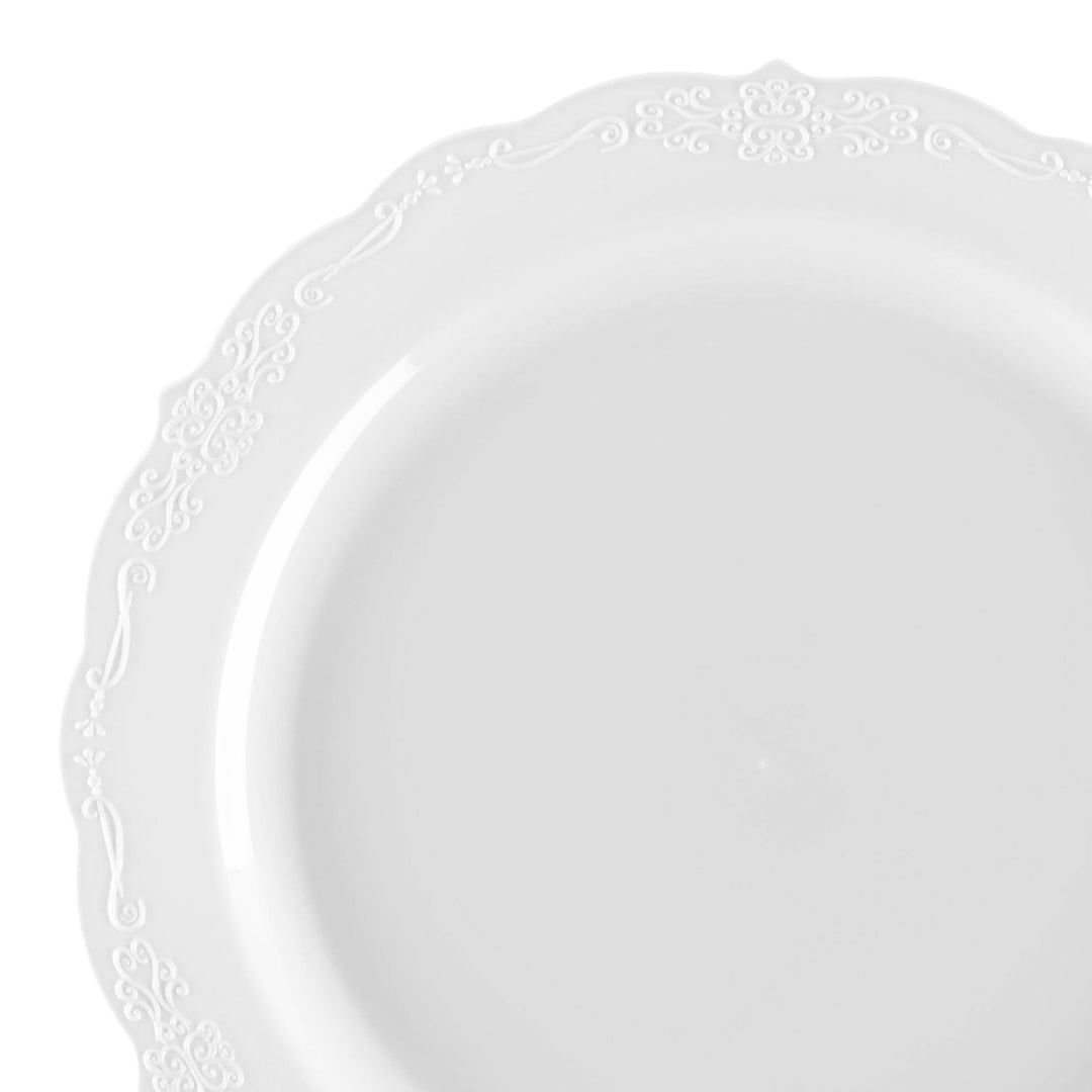 Exquisite Heavy Duty Large 10 Disposable Plastic Plates - Bulk 100 Count Party Plates - White