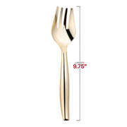 9.75-inch disposable gold plastic serving forks, hassle-free and convenient for stress-free hosting, case of 60.