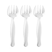9.75-inch recyclable clear plastic serving forks, convenient for catering and easy disposal, pack of 150.