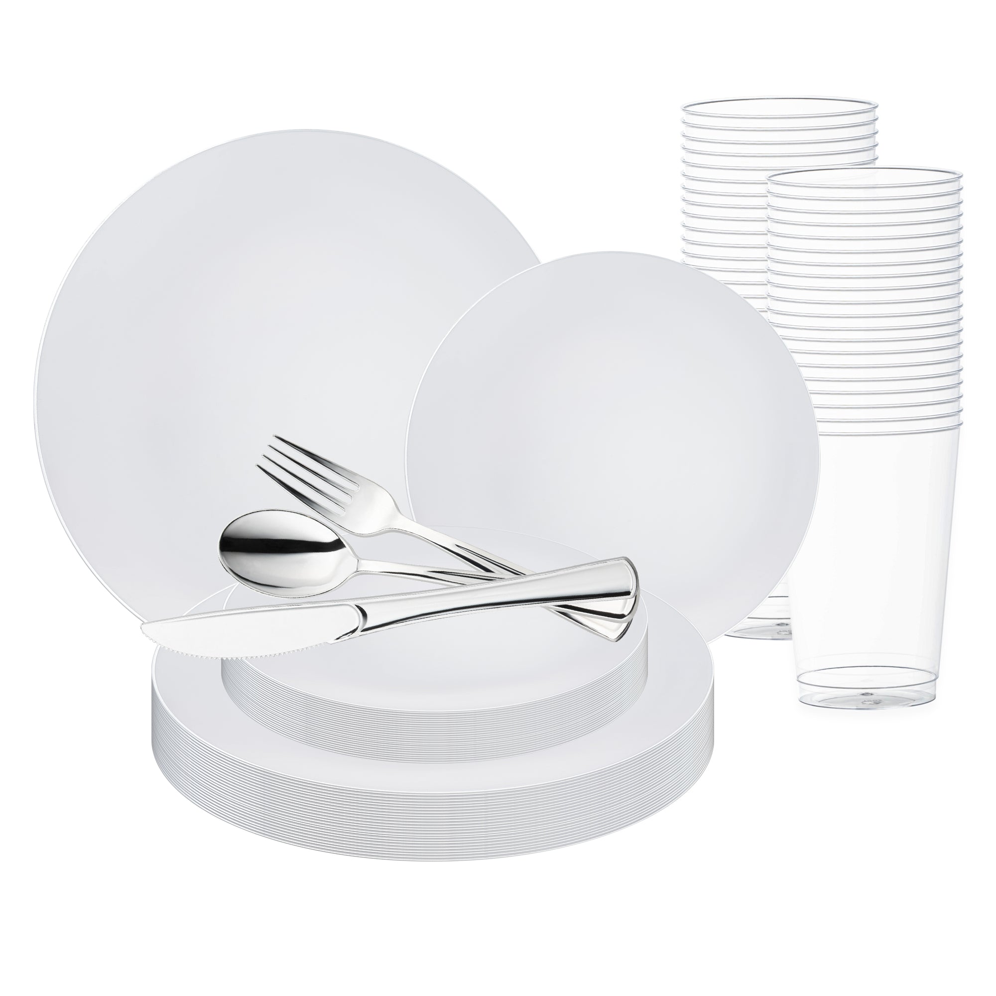 Plasticware White Silver Organic Wedding Set Smarty Had A Party