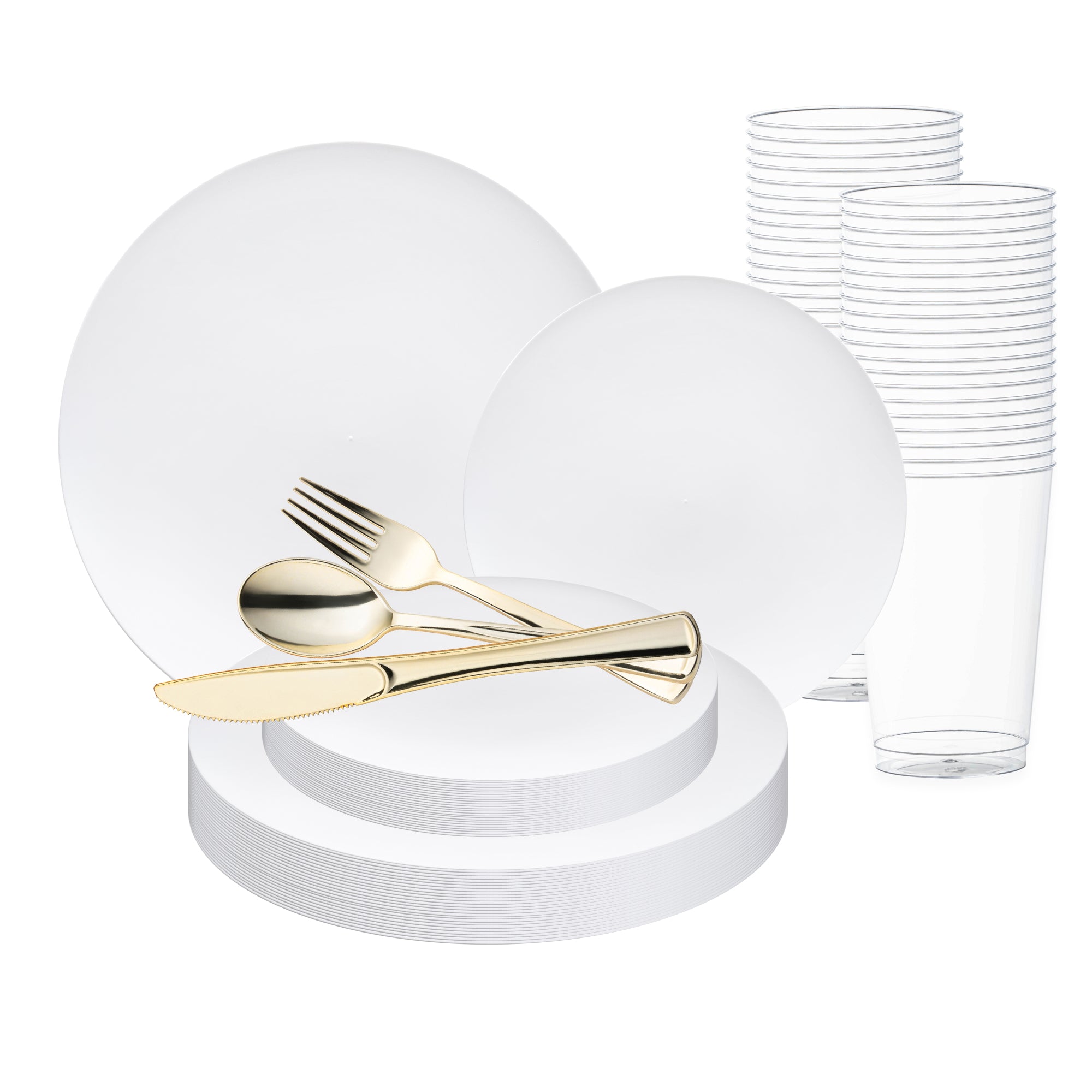 Plasticware Solid White Organic Wedding Set Smarty Had A Party