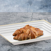 9x13 plastic trays with gold trim—perfect for serving appetizers, desserts, or hors d'oeuvres.