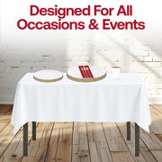 A rustic dining scene with The Blessed Set on a table surrounded by friends and seasonal décor.