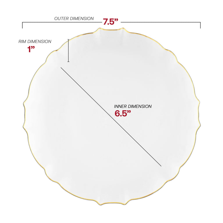 Clear with Gold Rim Round Lotus Plastic Dinnerware Value Set
