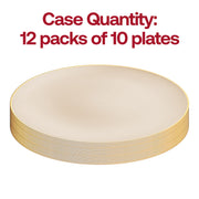 BPA-free 10-inch dinnerware offers a porcelain look with the convenience of disposables.