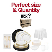 BPA-free and recyclable Hollywood Hangover Package offers stylish disposable dinnerware for eco-conscious celebrations.