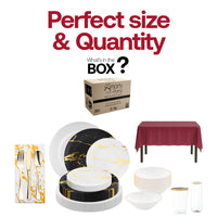 BPA-free and recyclable dinnerware combining elegance with eco-conscious hosting.