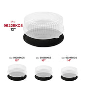 BPA-free black round tray with matching lid offers a hygienic, disposable serving solution for catered lunches and large events