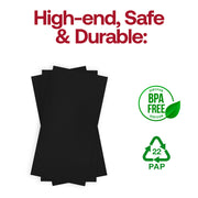 BPA-free black velvet dinner napkin made from soft, durable paper, 16 x 16 inches, in a pack of 600