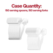 BPA-free clear plastic serving flatware set, 9.75", safe and sturdy for serving salads, entrees, and desserts