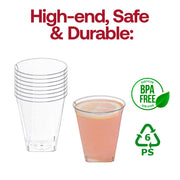 BPA-free clear plastic shot cups with a square bottom, 2 oz capacity, safe and stylish for drinks, in a bulk pack of 500