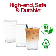 BPA-free clear plastic tumblers with silver glitter, 12 oz, safe and stylish for weddings, celebrations, and gatherings