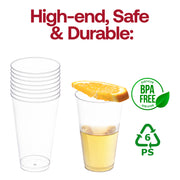 BPA-free crystal clear plastic tall iced tea cups, 16 oz, safe and durable for enjoying iced tea, lemonade, and cold drinks